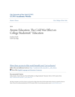 Atomic Education: The Cold War Effect on College Students&Atilde;&cent;&acirc;&Dagger;&not;&acirc;