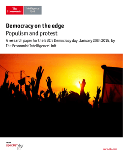 Democracy on the edge Populism and protest