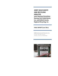 Oxford County Regional Recycling Norway-Paris Solid