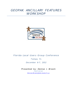 Ancillary Features - Florida Local Users Group