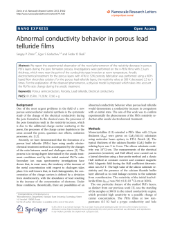 Abnormal conductivity behavior in porous lead