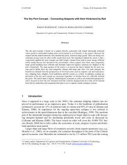 1 The Dry Port Concept &ndash; Connecting Seaports with their Hinterland
