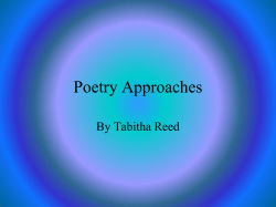 Poetry Approaches