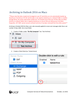 Archiving in Outlook 2016 on Macs