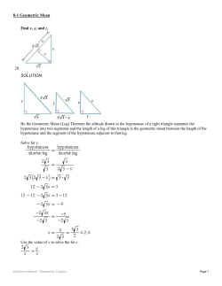 Find x, y, and z. 29. SOLUTION: By the Geometric Mean (Leg