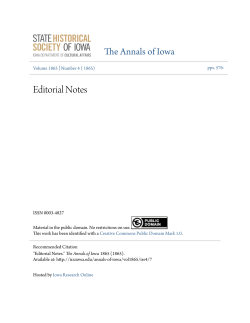 Editorial Notes - Iowa Research Online