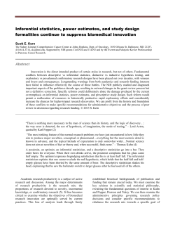 Inferential statistics, power estimates, and study design