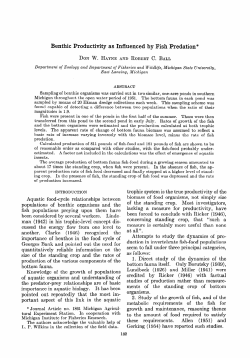 Benthic Productivity as Influenced by Fish Predation