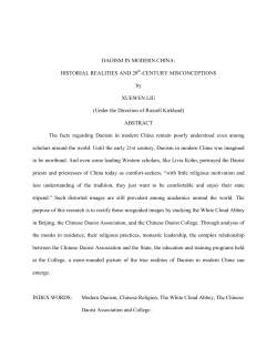 DAOISM IN MODERN CHINA - UGA Electronic Theses and