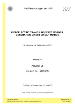 piezoelectric travelling wave motors generating direct linear motion