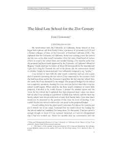 The Ideal Law School for the 21st Century