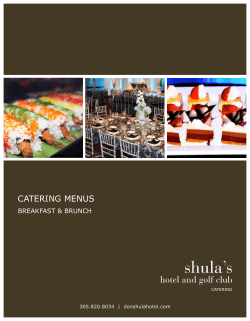 catering menus - Shula`s Golf Club