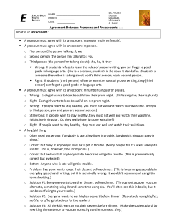 Pronoun-Antecedent Agreement