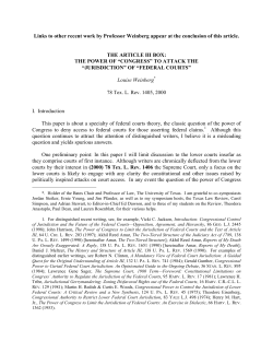 The Power of `Congress` to Attack the `Jurisdiction`