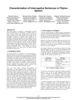 Characterization of Interrogative Sentences in Filipino Speech