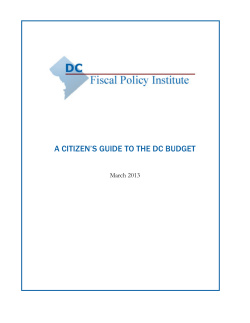 Citizen`s Guide to the DC Budget
