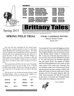 Spring 2015 - Northern New England Brittany Club