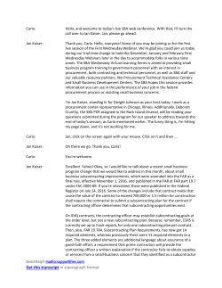 Transcript: The New All Small Mentor Protege Program