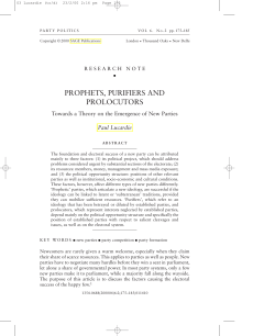 PROPHETS, PURIFIERS AND PROLOCUTORS