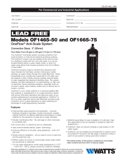 Models OF1465-50 and OF1665-75 LEAD FREE*