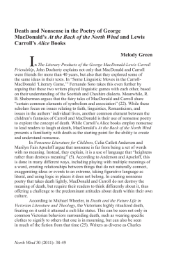 Death and Nonsense in the Poetry of George MacDonald`s At the