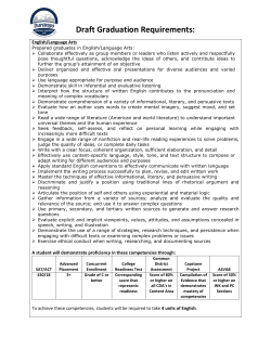 Draft Graduation Requirements: