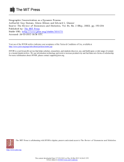 Geographic Concentration as a Dynamic Process Author(s)