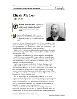 Elijah McCoy - Celina City Schools