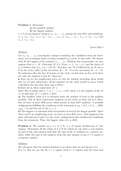 Problem 1. Determine a) the smallest number b