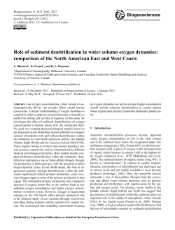 Role of sediment denitrification in water column