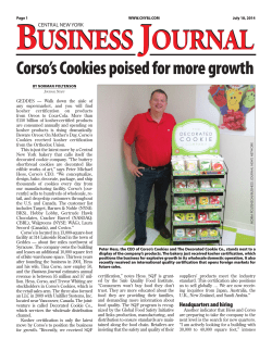 Corso`s Cookies poised for more growth