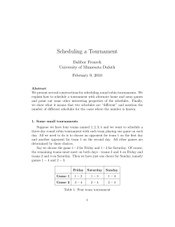 Scheduling a Tournament