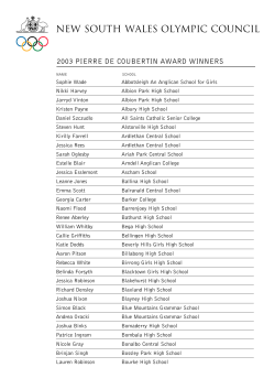 new south wales Olympic Council