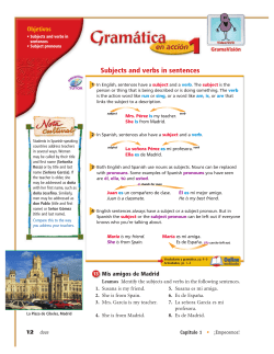 Subjects and verbs in sentences