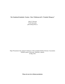 The Feminism/Femininity Tension: Mary Wollstonecraft`s
