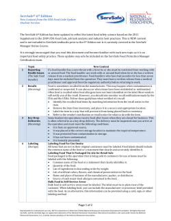 ServSafe&reg; 6th Edition - Ohio Restaurant Association