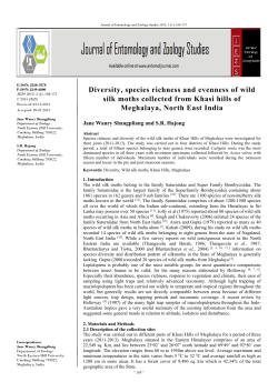 Diversity, species richness and evenness of wild silk moths collected