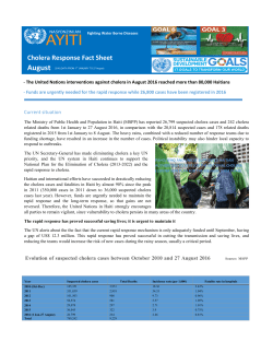 Cholera Response Factsheet