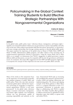 Policymaking in the Global Context: Training Students to