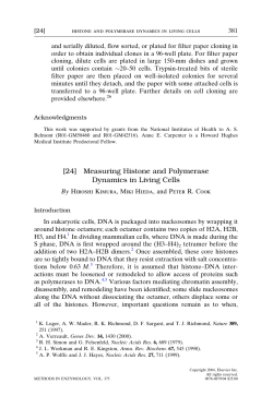 [24] Measuring Histone and Polymerase Dynamics in Living Cells