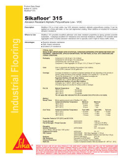 Sikafloor 315 - Sika Corporation