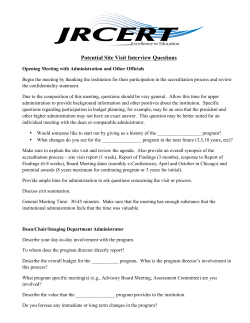 Potential Site Visit Interview Questions