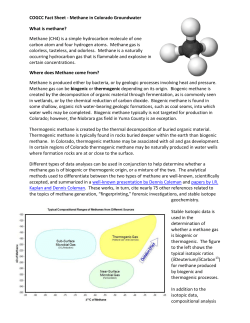 COGCC Fact Sheet - Methane in Colorado Groundwater What is