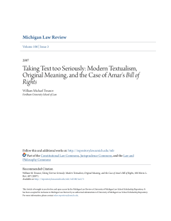 Taking Text too Seriously - University of Michigan Law School