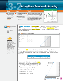 Solving Linear Equations by Graphing - Algebra 1