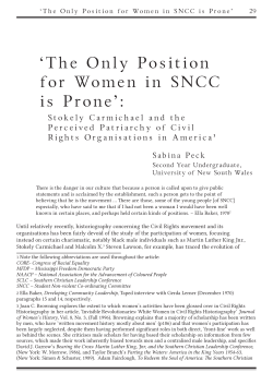 The Only Position for Women in SNCC is Prone