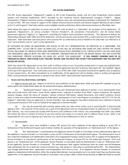 EPC Access Agreement - Universal Service Administrative Company