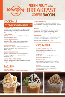NOONFull Service Sit Down Breakfast Kid`s Menu