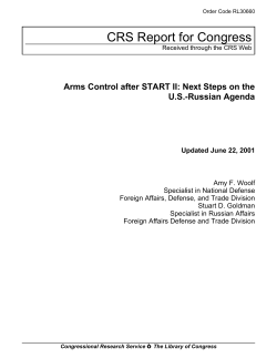 Arms Control after START II: Next Steps on the