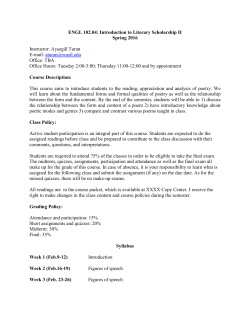 ENGL 102.04: Introduction to Literary Scholarship II Spring 2016